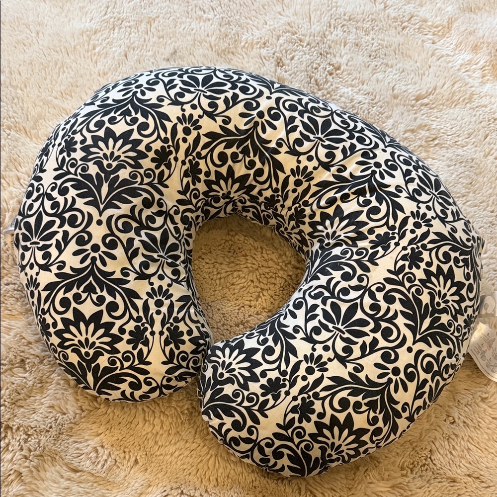 Boppy Black and White Damask Floral Nursing Pillow